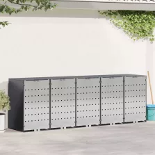   vidaXL Gurulós kuka tároló 3 kukához Antracit 340 x 77.5 x 115.5 cm