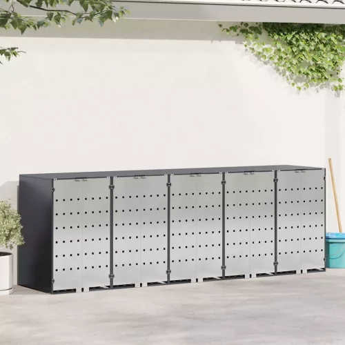 vidaXL Gurulós kuka tároló 3 kukához Antracit 340 x 77.5 x 115.5 cm