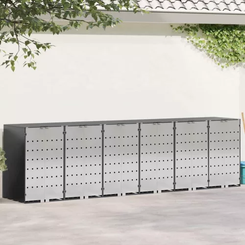 vidaXL Gurulós kuka tároló 3 kukához Antracit 340 x 77.5 x 115.5 cm
