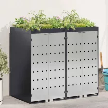   vidaXL Gurulós kuka tároló 3 kukához Antracit 340 x 77.5 x 115.5 cm