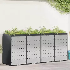   vidaXL Gurulós kuka tároló 3 kukához Antracit 340 x 77.5 x 115.5 cm