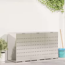   vidaXL Gurulós kuka tároló 3 kukához Ezüst 340 x 77.5 x 115.5 cm