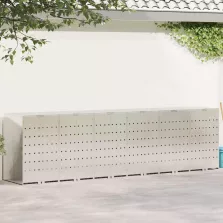  vidaXL Gurulós kuka tároló 3 kukához Ezüst 340 x 77.5 x 115.5 cm