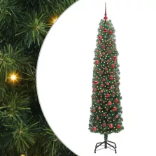   vidaXL Mű karácsonyfa 300 LED-del Zöld 180 cm PVC, acél és műanyag
