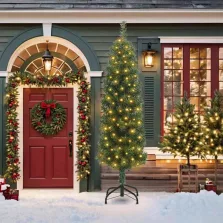   vidaXL Mű karácsonyfa 300 LED-del Zöld 210 cm PVC, acél és műanyag