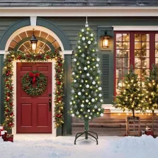   vidaXL Mű karácsonyfa 300 LED-del Zöld 210 cm PVC, acél és műanyag