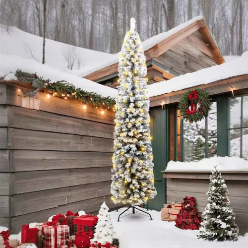 vidaXL Mű karácsonyfa 300 LED-del Zöld 240 cm PVC, acél és műanyag