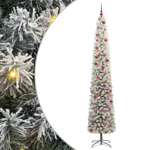vidaXL Mű karácsonyfa 300 LED-del Zöld 270 cm PVC, acél és műanyag
