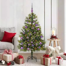   vidaXL Műanyag Hajtogatós Karácsonyfa Tojásokkal Zöld 150 cm