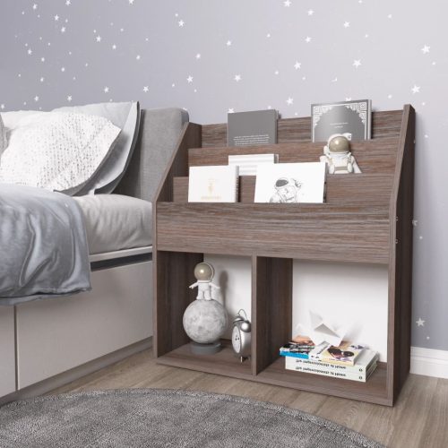 vidaXL szürke-sonoma színű szerelt fa gyerek újságtartó 71x30x78,5 cm