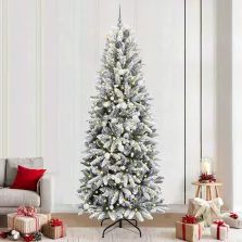  vidaXL Mű karácsonyfa Fehér 240 cm PVC és Műanyag és Acél és PE