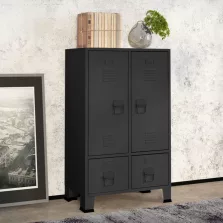   vidaXL antracitszürke acél ipari stílusú ruhásszekrény 67x35x107 cm