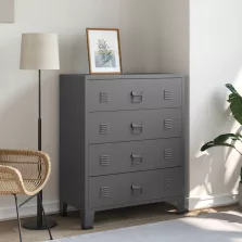   vidaXL antracitszürke fém ipari fiókos szekrény 78 x 40 x 93 cm