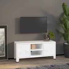   vidaXL fehér fém ipari stílusú TV-szekrény 105 x 35 x 42 cm