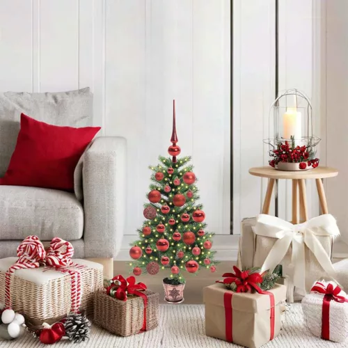 vidaXL Karácsonyfa 150 LED-del állvánnyal Zöld 65 cm PE