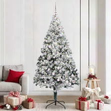   vidaXL Mű karácsonyfa Zöld 240 x 150 cm PVC és Acél és Műanyag