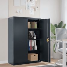   vidaXL antracitszürke acél irattartó szekrény 90x40x140 cm