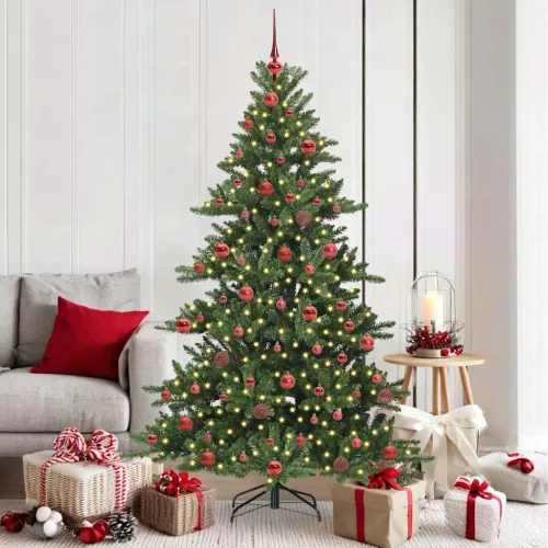 vidaXL Műanyag Hajtogatós Karácsonyfa with LEDs állvánnyal 180cm PVC