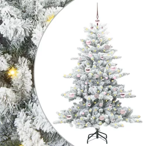 vidaXL Műanyag Hajtogatós Karácsonyfa with LEDs állvánnyal 150cm PVC
