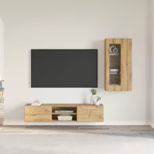   vidaXL TV szekrény garnitúra fiókkal polcokkal Artisan tölgy Faanyag