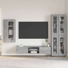   vidaXL TV szekrény garnitúra fiókkal polcokkal Szürke Sonoma Faanyag