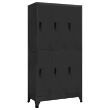   vidaXL antracitszürke acél zárható szekrény 90 x 45 x 180 cm