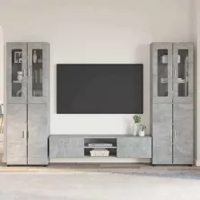   vidaXL TV szekrény garnitúra fiókkal polcokkal Beton Szürke Faanyag