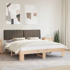   vidaXL Ágykeret Kárpitozott Fejtámlával Tópszínű 180 x 200 cm