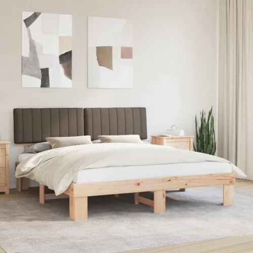 vidaXL Ágykeret Kárpitozott Fejtámlával Tópszínű 180 x 200 cm