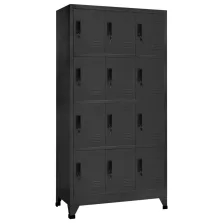   vidaXL antracitszürke acél zárható szekrény 90 x 45 x 180 cm