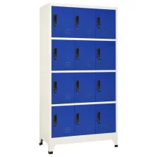   vidaXL szürke-kék acél zárható szekrény 90 x 45 x 180 cm