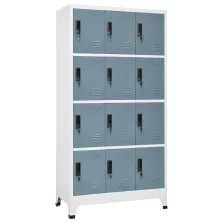   vidaXL világos- és sötétszürke acél zárható szekrény 90 x 45 x 180 cm