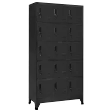   vidaXL antracitszürke acél zárható szekrény 90 x 40 x 180 cm
