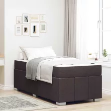   vidaXL Ágykeret matracmal Sötét Barna 100 x 200 cm szövet