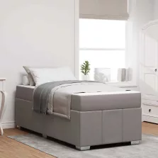 vidaXL Ágykeret matracmal Tópszínű 100 x 200 cm szövet