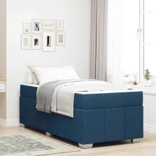 vidaXL Ágykeret matracmal Kék 100 x 200 cm szövet