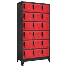  vidaXL antracitszürke-piros acél zárható szekrény 90 x 40 x 180 cm