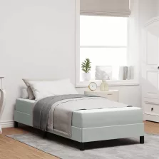   vidaXL Boxrugós ágy matracmal Világosszürke 90 x 210 cm szövet