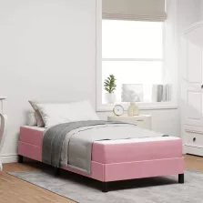   vidaXL Boxrugós ágy matracmal Rózsaszín 90 x 210 cm szövet
