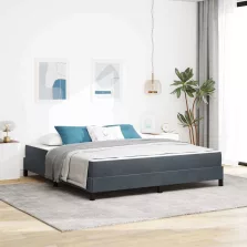   vidaXL Boxrugós ágy matracmal Sötétszürke 180 x 220 cm szövet