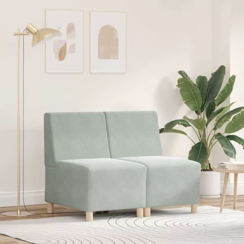 vidaXL Karfa Nélküli Modularis Kanapé Egység 2 pcs Világosszürke