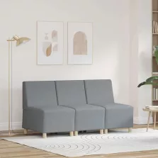   vidaXL Karfa Nélküli Modularis Kanapé Egység 3 pcs Világosszürke