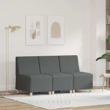   vidaXL Karfa Nélküli Modularis Kanapé Egység 3 pcs Sötétszürke