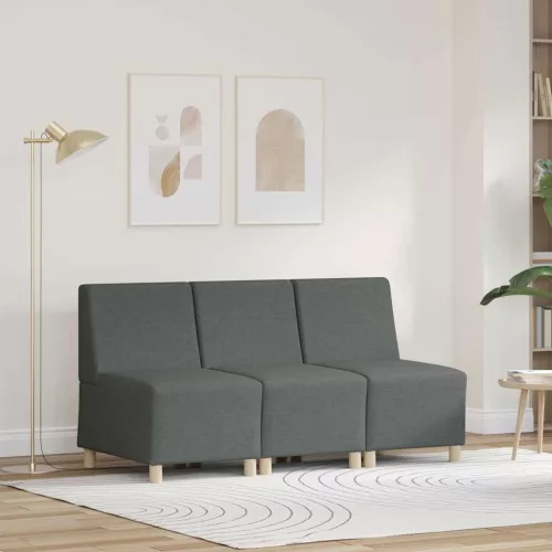 vidaXL Karfa Nélküli Modularis Kanapé Egység 3 pcs Sötétszürke