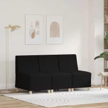   vidaXL Karfa Nélküli Modularis Kanapé Egység 3 pcs Fekete