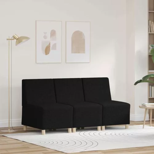 vidaXL Karfa Nélküli Modularis Kanapé Egység 3 pcs Fekete