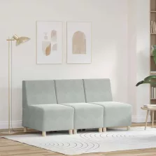   vidaXL Karfa Nélküli Modularis Kanapé Egység 3 pcs Világosszürke