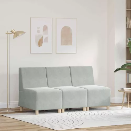vidaXL Karfa Nélküli Modularis Kanapé Egység 3 pcs Világosszürke