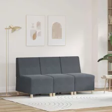   vidaXL Karfa Nélküli Modularis Kanapé Egység 3 pcs Sötétszürke