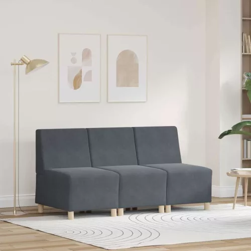 vidaXL Karfa Nélküli Modularis Kanapé Egység 3 pcs Sötétszürke